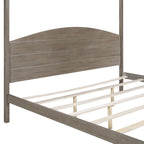 Brown / Grey King Canopy Platform Bed with Headboard – Sleeps 2