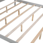 Brown / Grey King Canopy Platform Bed with Headboard – Sleeps 2