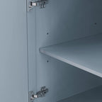 Grey+Blue / White 54" Rolling Kitchen Island with Drop Leaf – Single