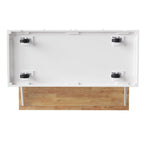 Grey+Blue / White 54" Rolling Kitchen Island with Drop Leaf – Single
