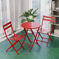 3-Piece Foldable Bistro Set, Red/Yellow/White – 2 Chairs & Round Table