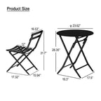 3-Piece Foldable Bistro Set, Red/Yellow/White – 2 Chairs & Round Table
