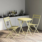 3-Piece Foldable Bistro Set, Red/Yellow/White – 2 Chairs & Round Table