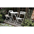 3-Piece Foldable Bistro Set, Red/Yellow/White – 2 Chairs & Round Table