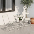 3-Piece Foldable Bistro Set, Red/Yellow/White – 2 Chairs & Round Table