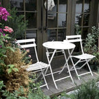 3-Piece Foldable Bistro Set, Red/Yellow/White – 2 Chairs & Round Table