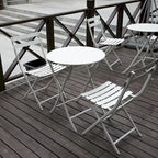 3-Piece Foldable Bistro Set, Red/Yellow/White – 2 Chairs & Round Table