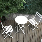 3-Piece Foldable Bistro Set, Red/Yellow/White – 2 Chairs & Round Table