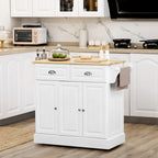 White / Grey Rolling Kitchen Island Cart with Storage – 1 Person