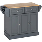White / Grey Rolling Kitchen Island Cart with Storage – 1 Person