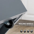 White / Grey Rolling Kitchen Island Cart with Storage – 1 Person