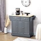 White / Grey Rolling Kitchen Island Cart with Storage – 1 Person