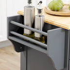 White / Grey Rolling Kitchen Island Cart with Storage – 1 Person