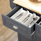 White / Grey Rolling Kitchen Island Cart with Storage – 1 Person