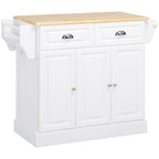 White / Grey Rolling Kitchen Island Cart with Storage – 1 Person