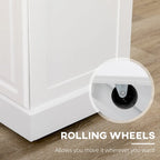 White / Grey Rolling Kitchen Island Cart with Storage – 1 Person
