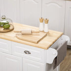 White / Grey Rolling Kitchen Island Cart with Storage – 1 Person