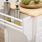 White / Grey Rolling Kitchen Island Cart with Storage – 1 Person