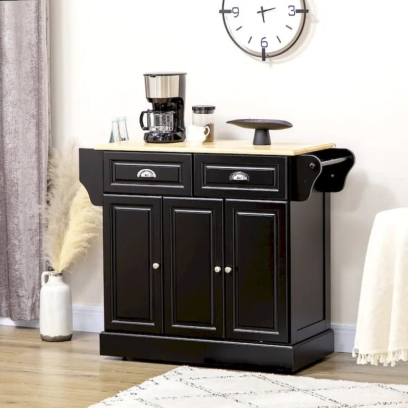 White / Grey Rolling Kitchen Island Cart with Storage – 1 Person