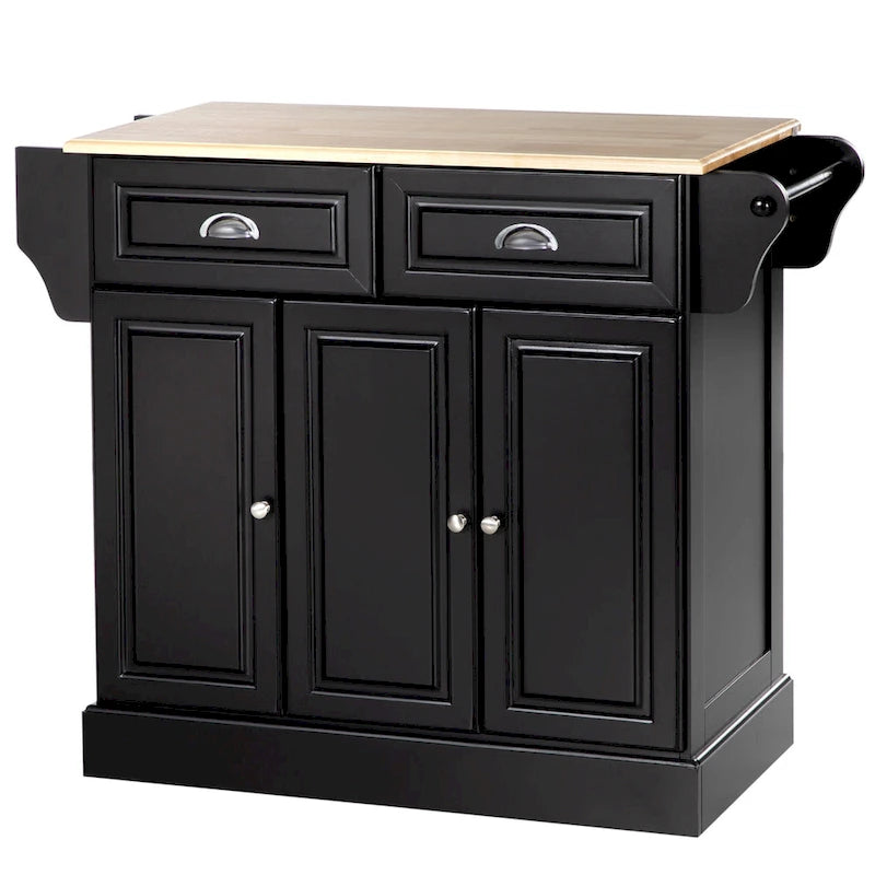 White / Grey Rolling Kitchen Island Cart with Storage – 1 Person