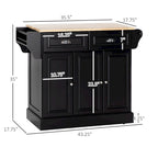 White / Grey Rolling Kitchen Island Cart with Storage – 1 Person
