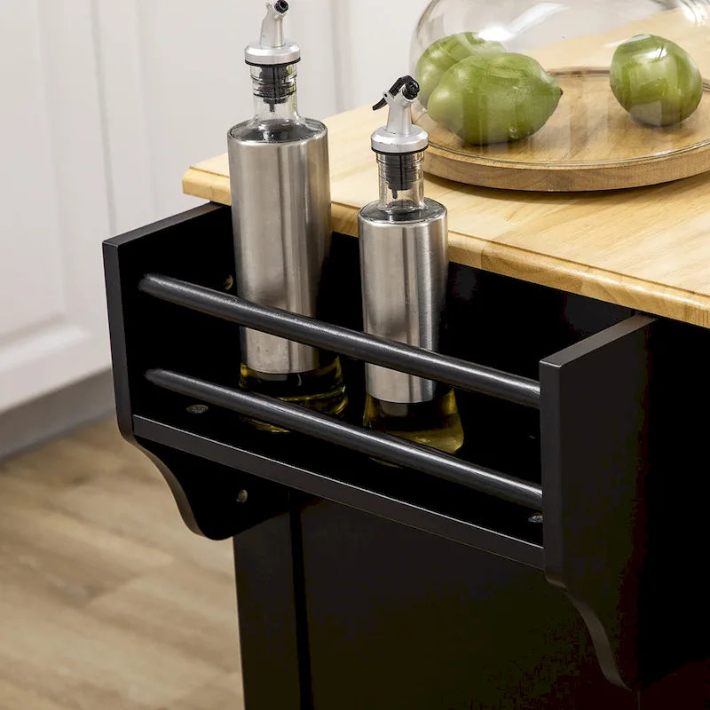 White / Grey Rolling Kitchen Island Cart with Storage – 1 Person