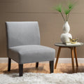 Grey / Light Blue / Light Grey / Dark Teal Contemporary Fabric Slipper Chair, Single Seat