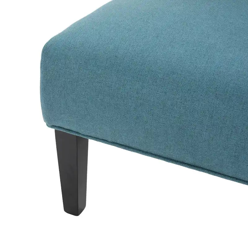 Grey / Light Blue / Light Grey / Dark Teal Contemporary Fabric Slipper Chair, Single Seat