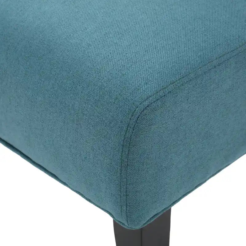 Grey / Light Blue / Light Grey / Dark Teal Contemporary Fabric Slipper Chair, Single Seat