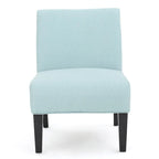 Grey / Light Blue / Light Grey / Dark Teal Contemporary Fabric Slipper Chair, Single Seat