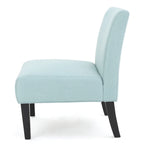 Grey / Light Blue / Light Grey / Dark Teal Contemporary Fabric Slipper Chair, Single Seat