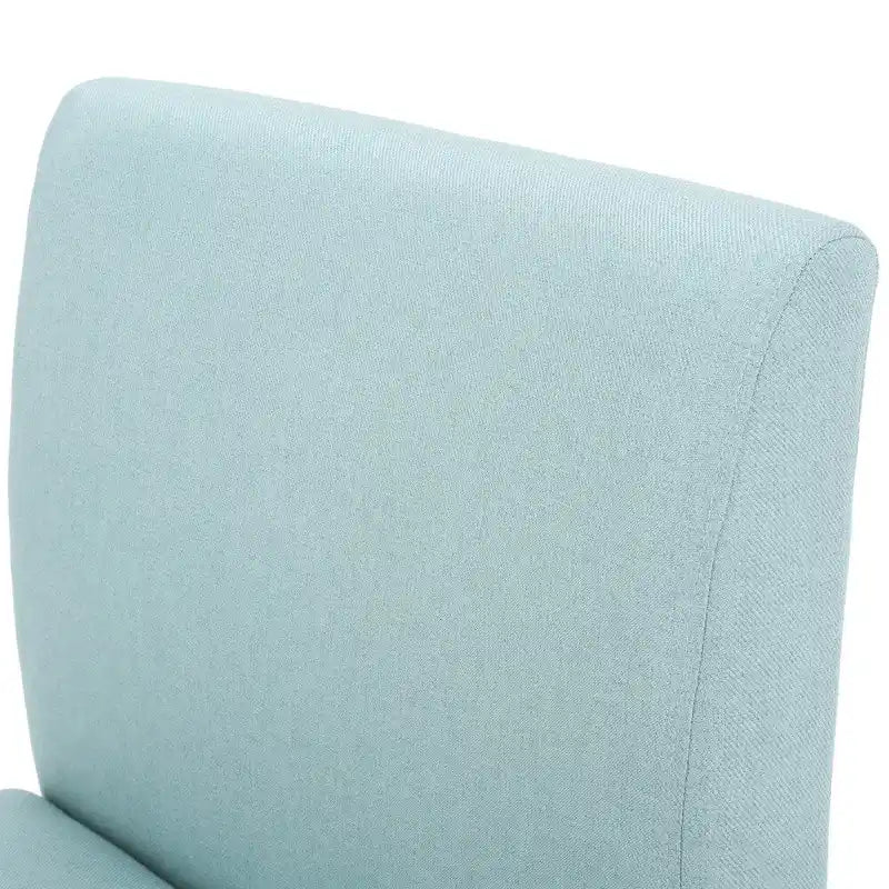 Grey / Light Blue / Light Grey / Dark Teal Contemporary Fabric Slipper Chair, Single Seat