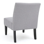 Grey / Light Blue / Light Grey / Dark Teal Contemporary Fabric Slipper Chair, Single Seat