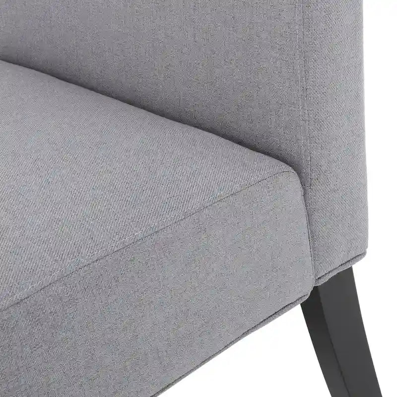 Grey / Light Blue / Light Grey / Dark Teal Contemporary Fabric Slipper Chair, Single Seat