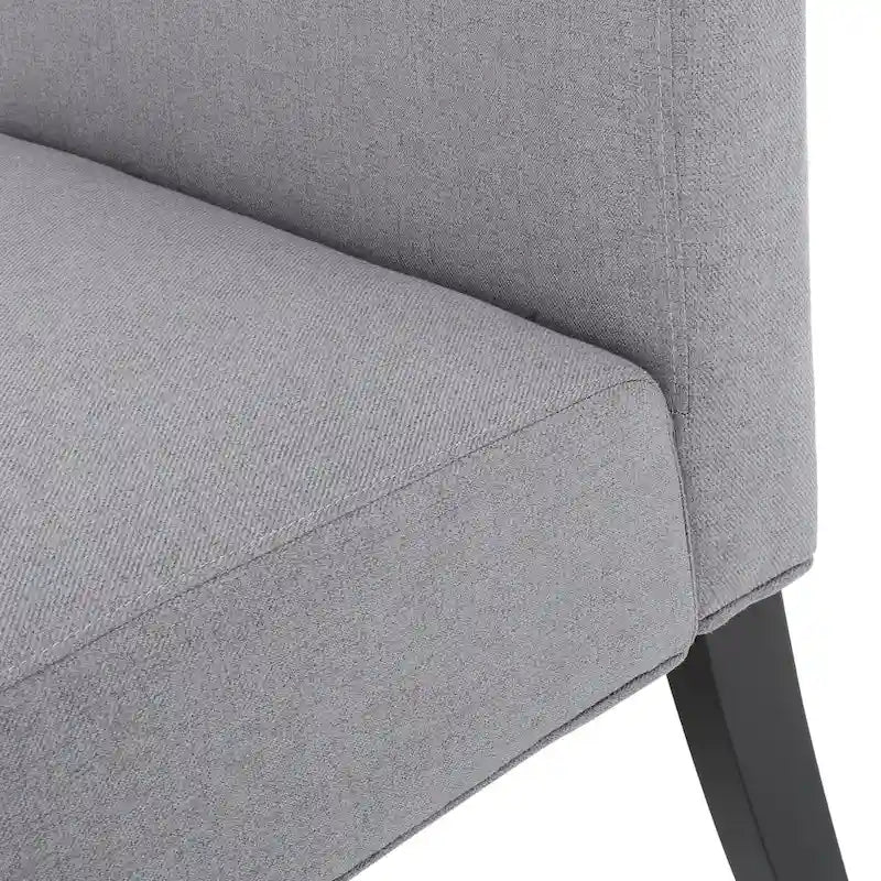 Grey / Light Blue / Light Grey / Dark Teal Contemporary Fabric Slipper Chair, Single Seat