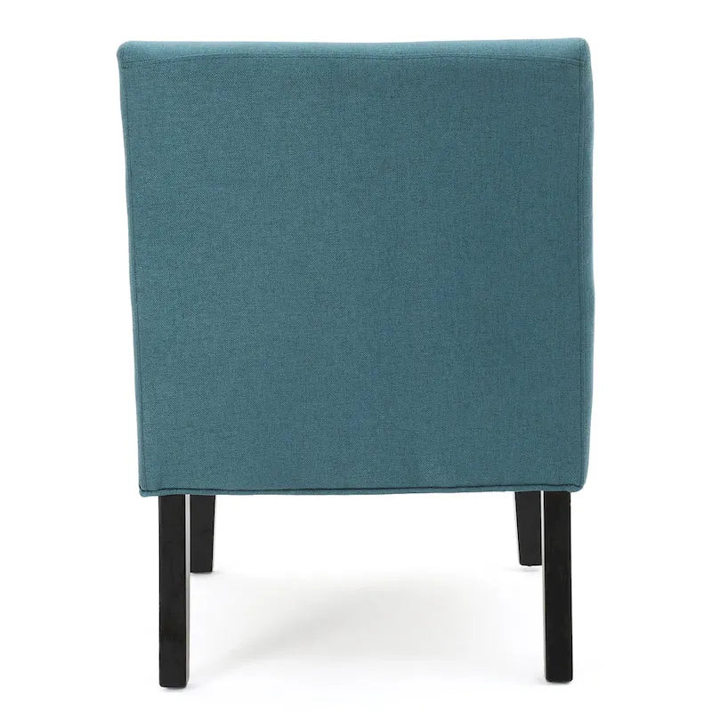 Grey / Light Blue / Light Grey / Dark Teal Contemporary Fabric Slipper Chair, Single Seat