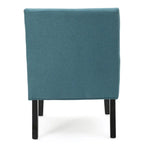 Grey / Light Blue / Light Grey / Dark Teal Contemporary Fabric Slipper Chair, Single Seat