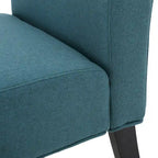 Grey / Light Blue / Light Grey / Dark Teal Contemporary Fabric Slipper Chair, Single Seat