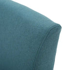 Grey / Light Blue / Light Grey / Dark Teal Contemporary Fabric Slipper Chair, Single Seat