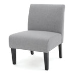 Grey / Light Blue / Light Grey / Dark Teal Contemporary Fabric Slipper Chair, Single Seat