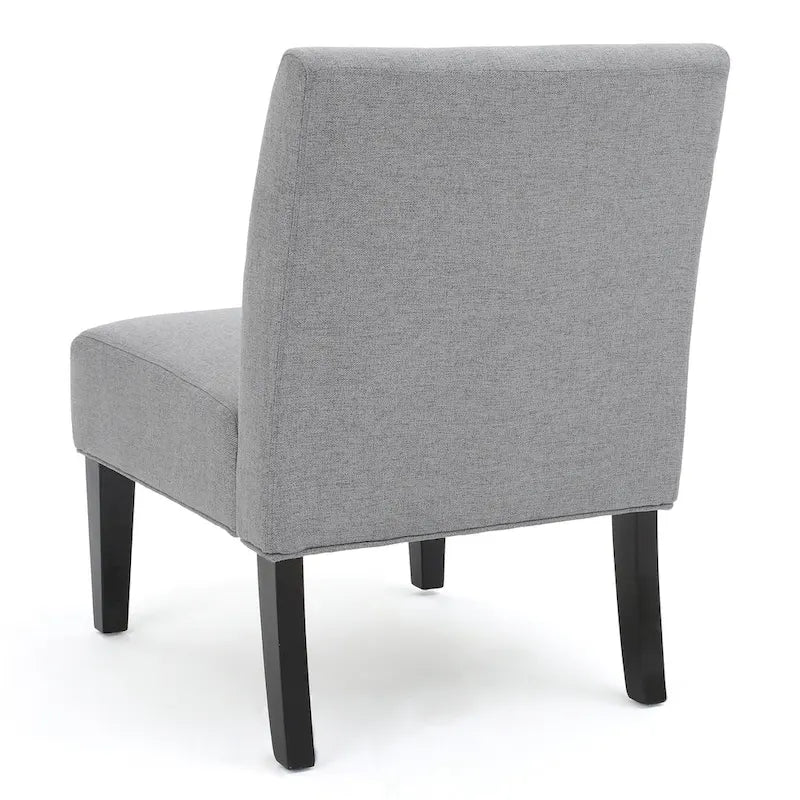 Grey / Light Blue / Light Grey / Dark Teal Contemporary Fabric Slipper Chair, Single Seat