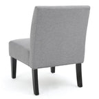 Grey / Light Blue / Light Grey / Dark Teal Contemporary Fabric Slipper Chair, Single Seat