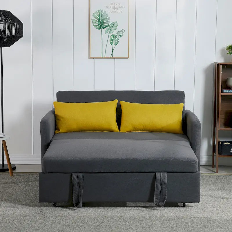 Grey / White / Black Convertible Sofa Bed with USB Port, Seats 2