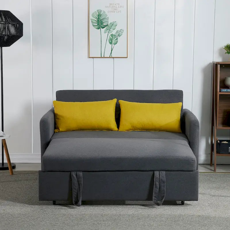 Grey / White / Black Convertible Sofa Bed with USB Port, Seats 2