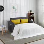 Grey / White / Black Convertible Sofa Bed with USB Port, Seats 2