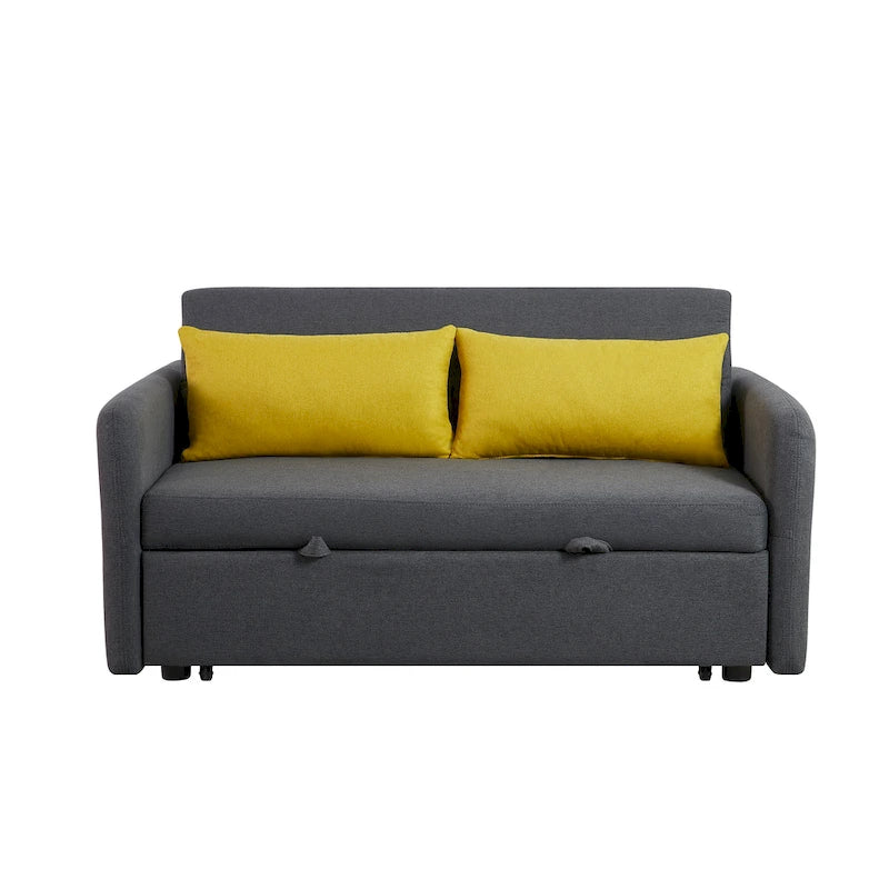 Grey / White / Black Convertible Sofa Bed with USB Port, Seats 2