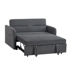 Grey / White / Black Convertible Sofa Bed with USB Port, Seats 2