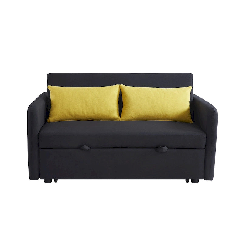 Grey / White / Black Convertible Sofa Bed with USB Port, Seats 2