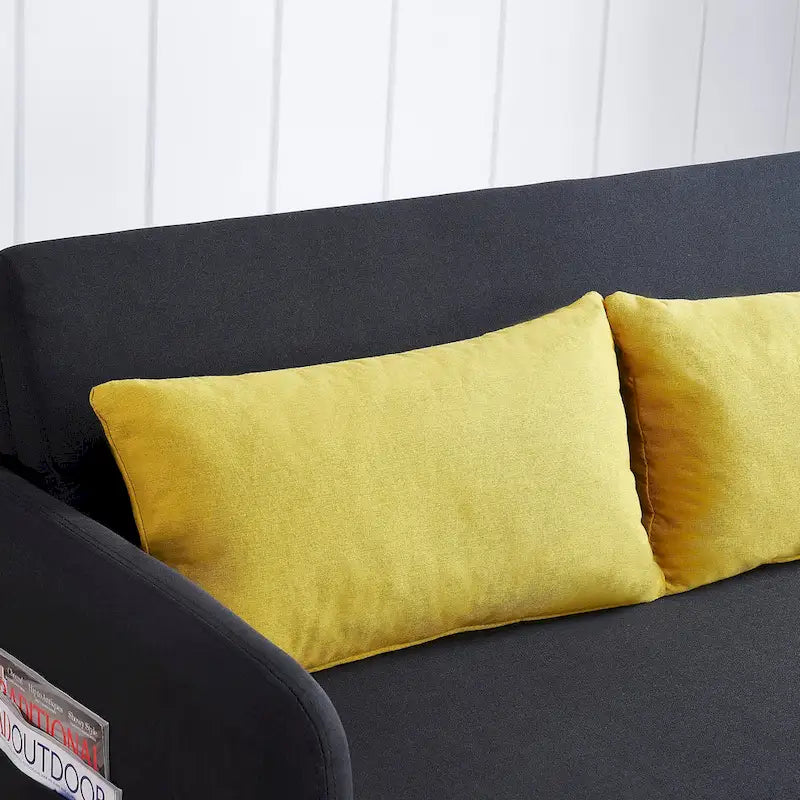 Grey / White / Black Convertible Sofa Bed with USB Port, Seats 2