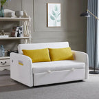 Grey / White / Black Convertible Sofa Bed with USB Port, Seats 2